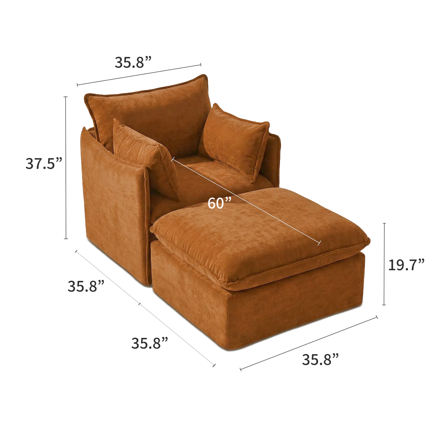 Anchor Accent Chair with Chaise Lounges