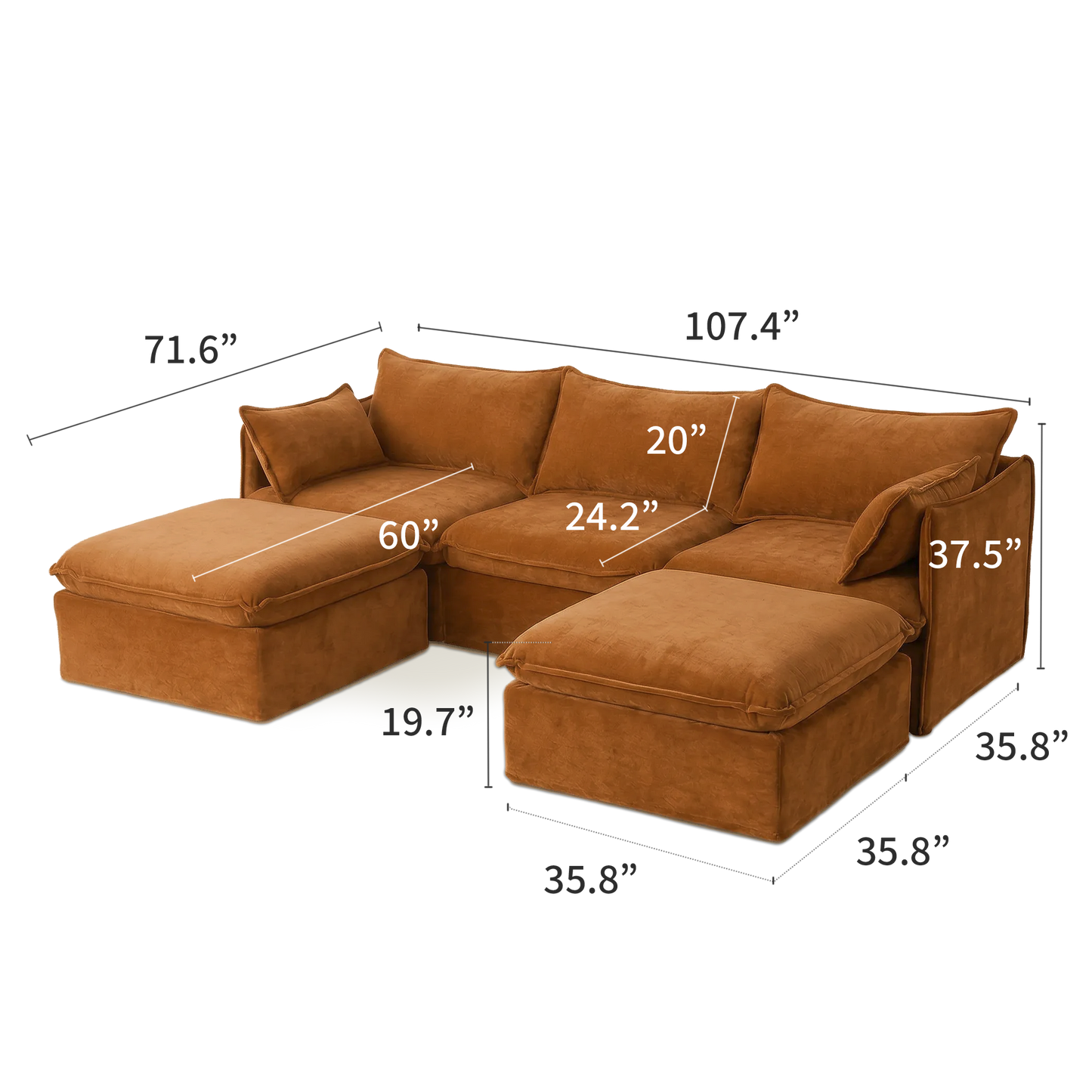 Anchor 3-Seater Chaise Sofa Sectional