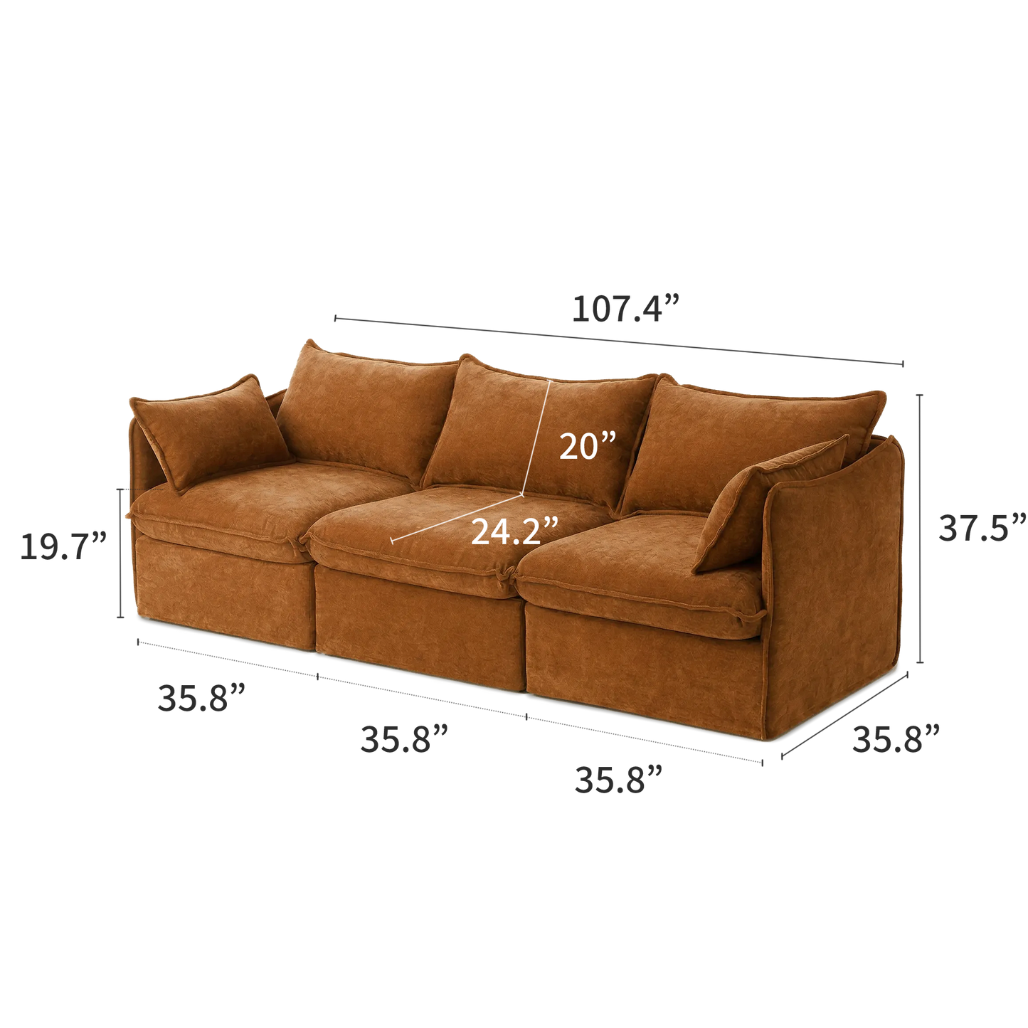 Anchor 3-Seater Chaise Sofa Sectional