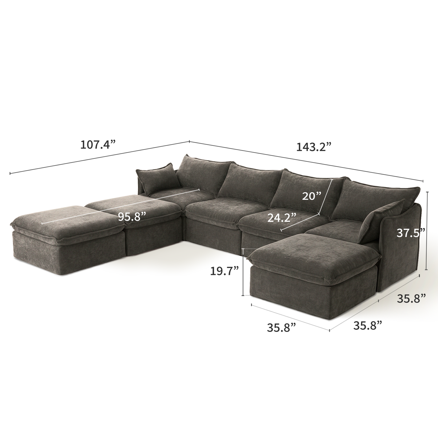 Anchor Family Chaise Sofa Sectional