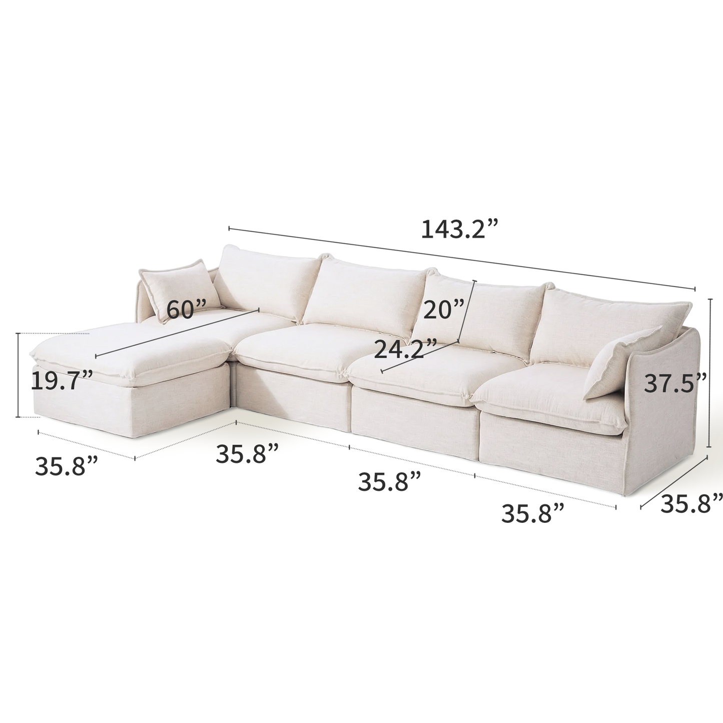 Anchor Family Chaise Sofa Sectional