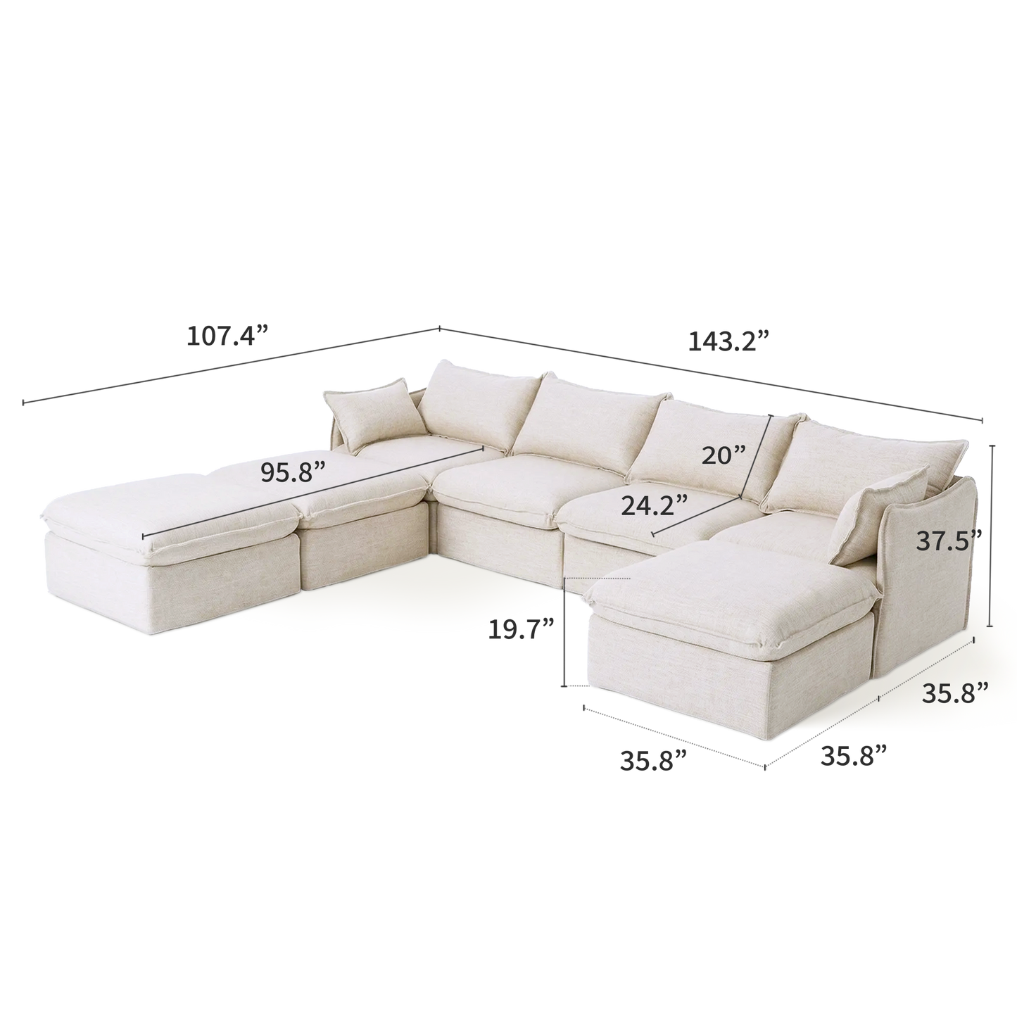 Anchor Family Chaise Sofa Sectional