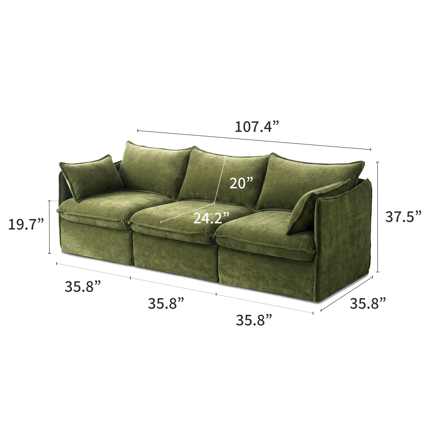 Anchor 3-Seater Chaise Sofa Sectional