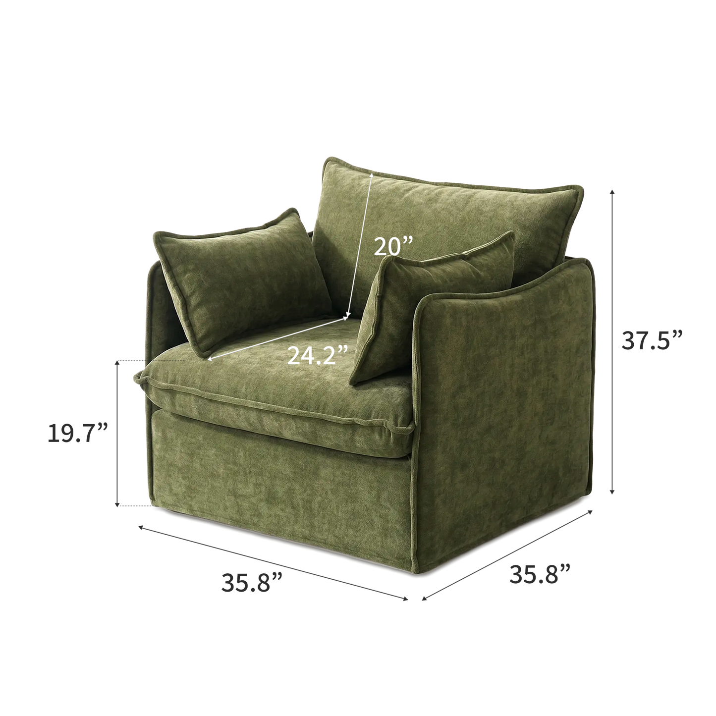 Anchor Accent Chair with Chaise Lounges