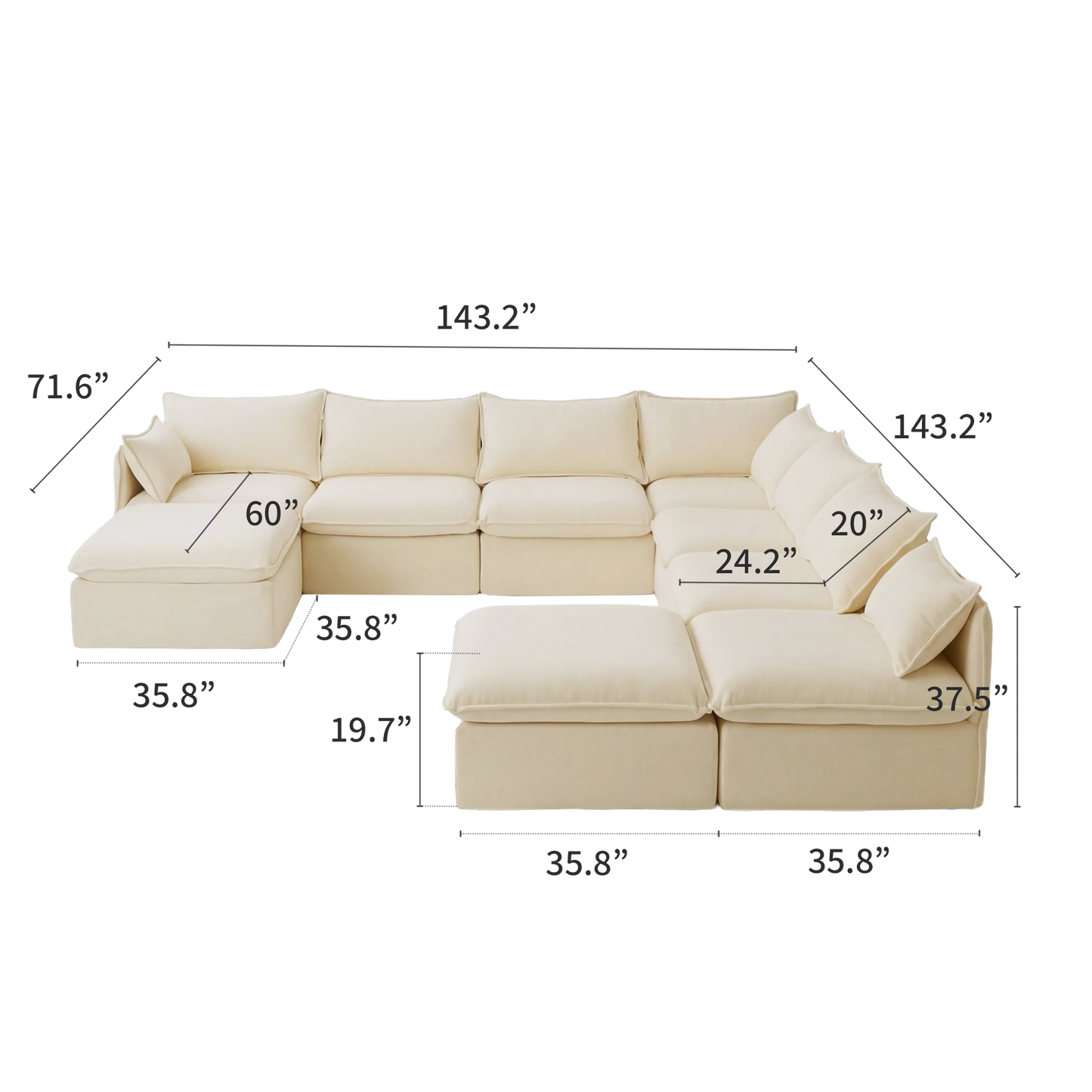 Anchor Hosting Chaise Sectional