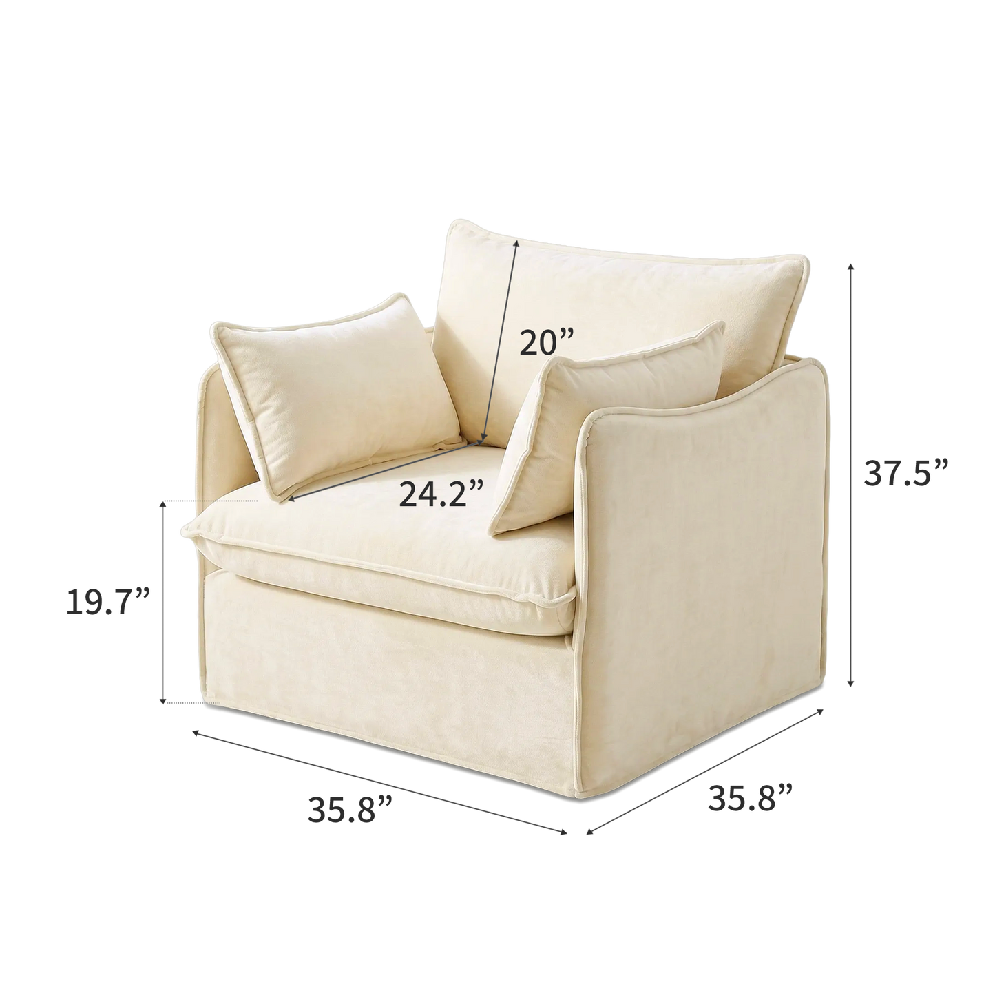 Anchor Accent Chair with Chaise Lounges