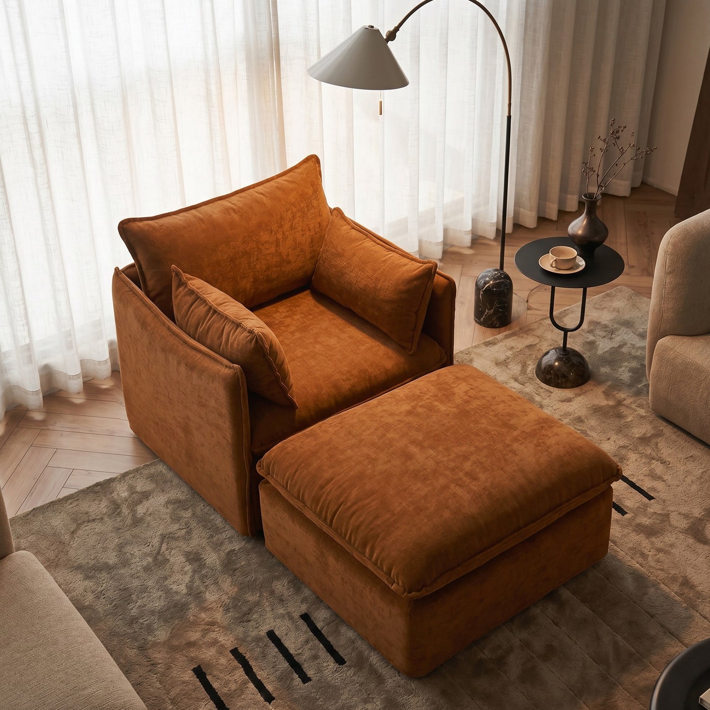 Anchor Accent Chair with Chaise Lounges
