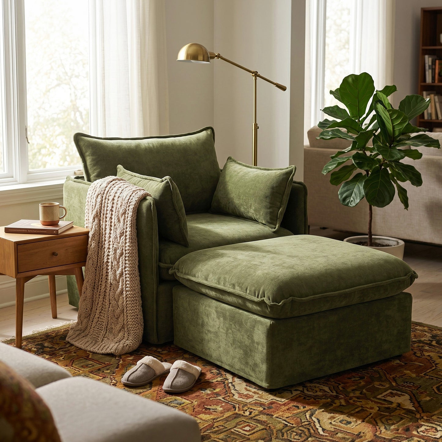 Anchor Accent Chair with Chaise Lounges