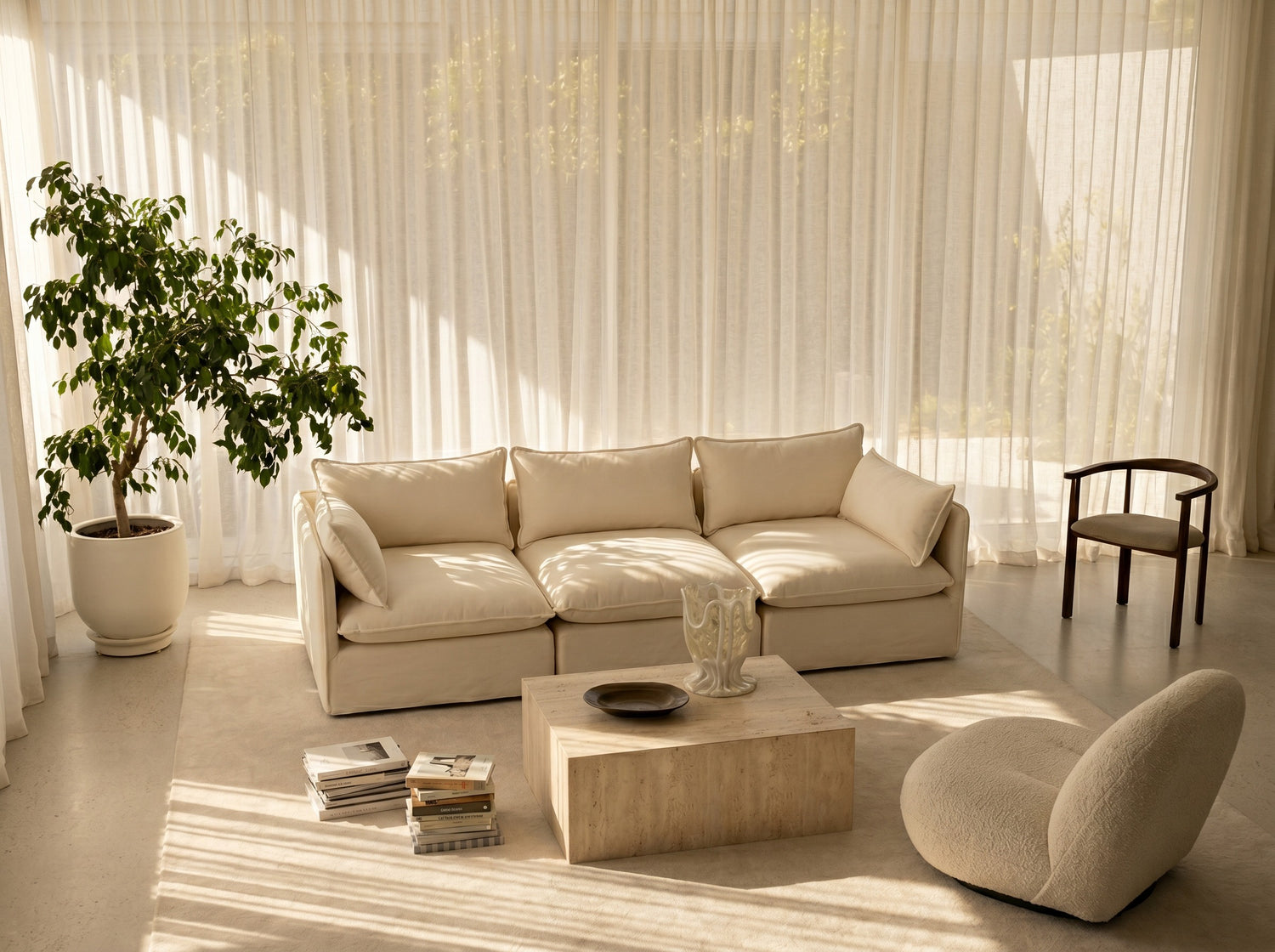 paddwell anchor cloud couch 3-seater in oat chenille